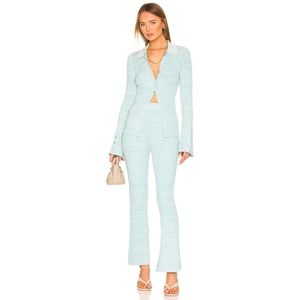 Bandier Le Ore Rimini Collared Cardigan and Pants Set in Sky M